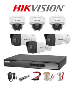 Trọn bộ 6 Camera IP Hikvision 2MP Full HD 1080P